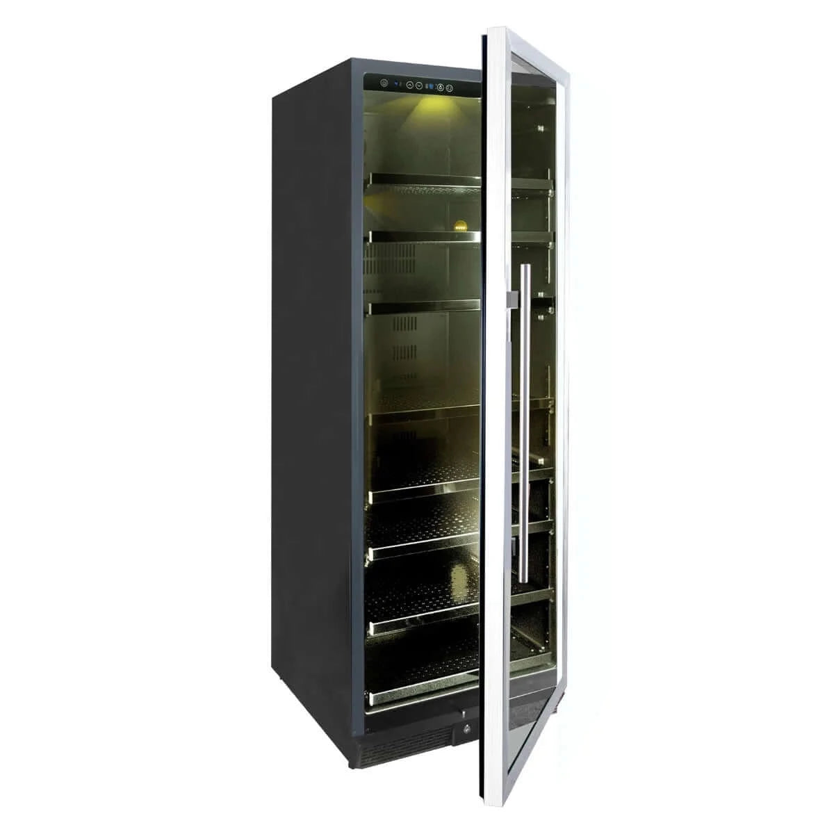 KingsBottle 72" Large Beverage Refrigerator With Clear Glass Door - Stainless Steel Trim