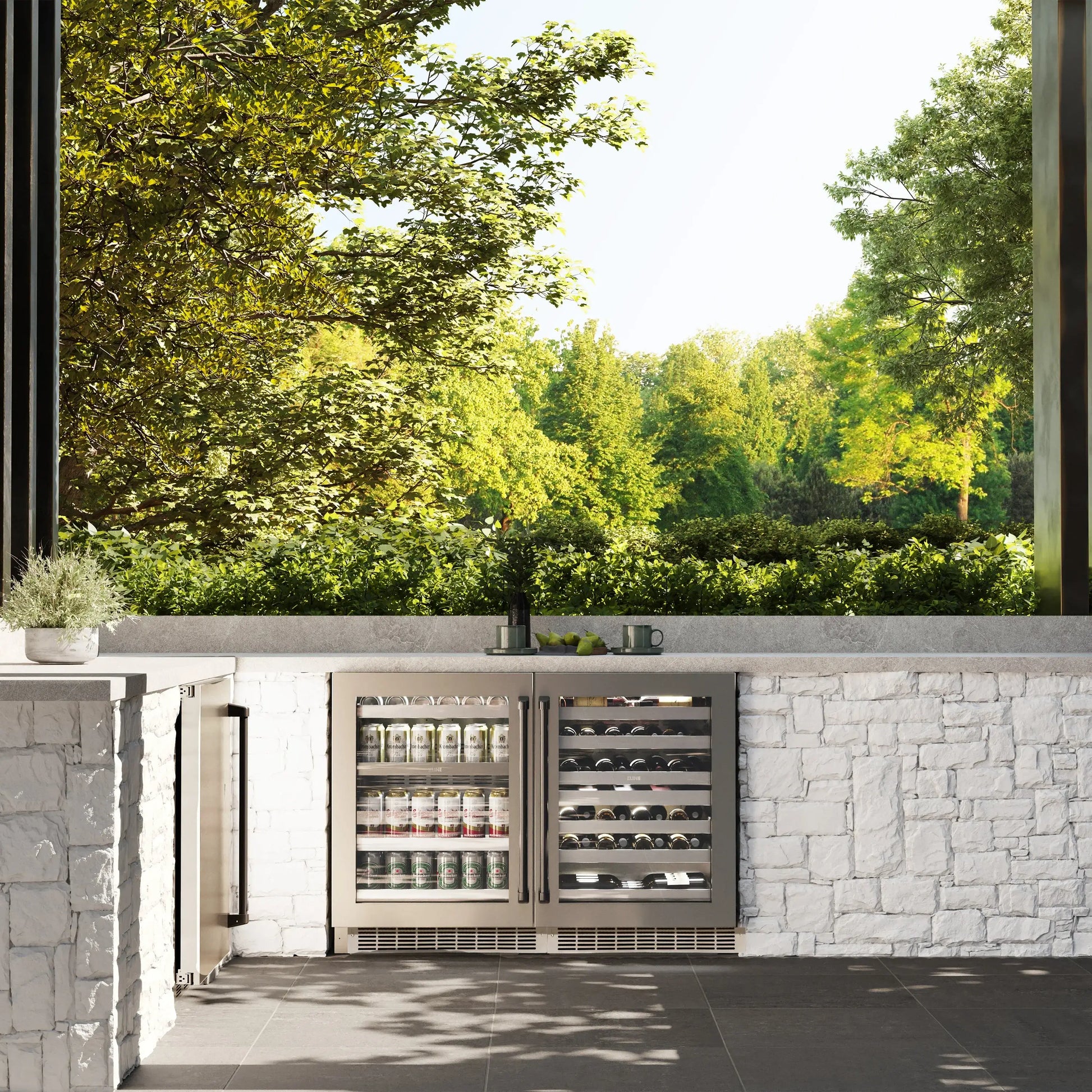 ZLINE Autograph Edition 24 in. Touchstone Dual Zone 44 Bottle Wine Cooler With Stainless Steel Glass Door And Matte Black Handle (RWDOZ-GS-24-MB)