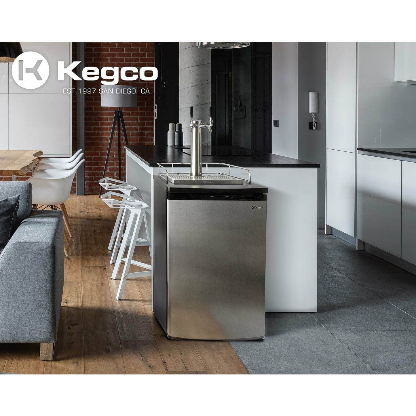 Kegco 20" Wide Dual Tap Stainless Steel Kegerator
