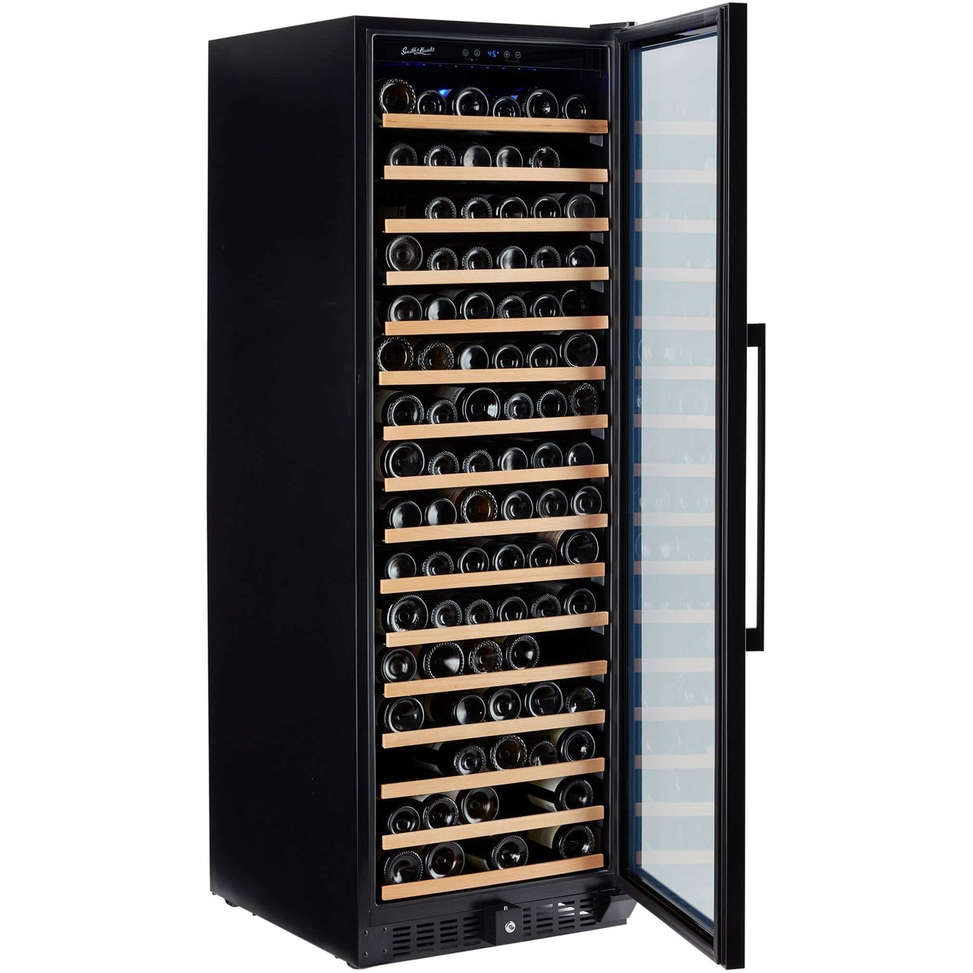 Smith & Hanks 166 Bottle Black Stainless Wine Refrigerator, Single Zone