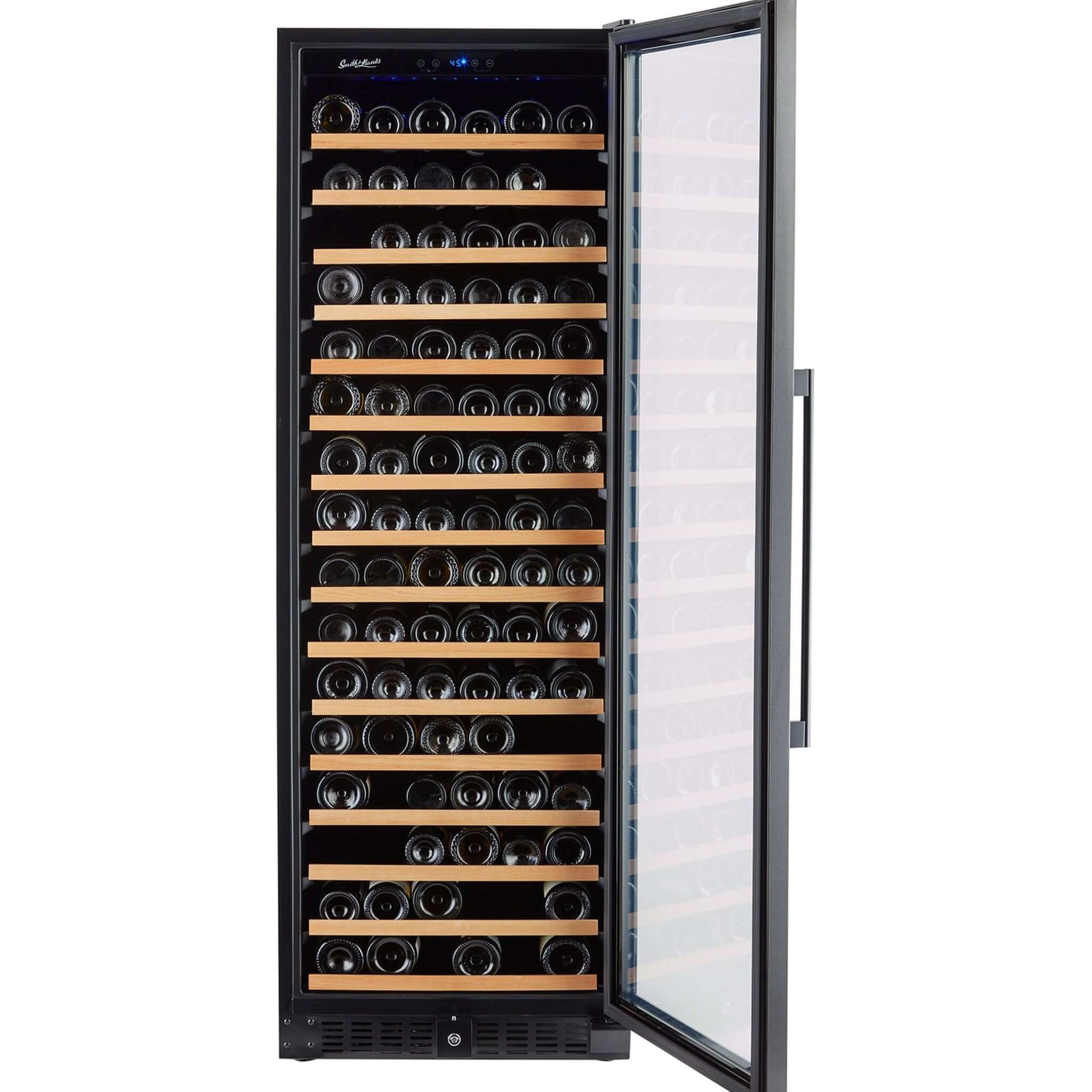 Smith & Hanks 166 Bottle Black Stainless Wine Refrigerator, Single Zone