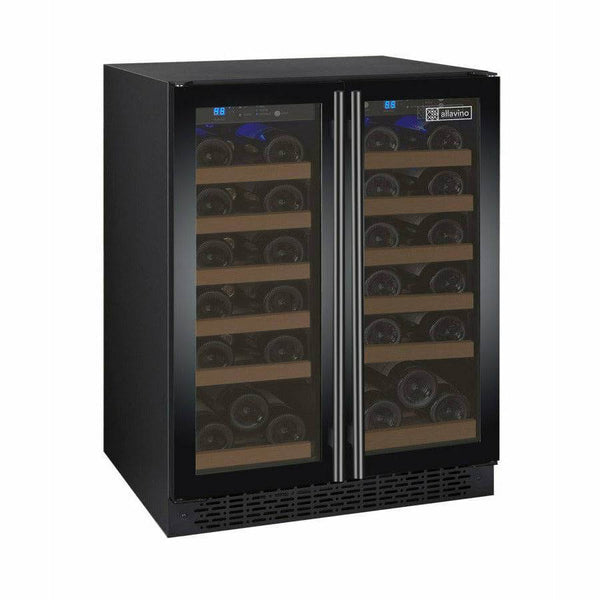 Allavino 24 Wide FlexCount II Tru-Vino 36 Bottle Dual Zone Black Wine Refrigerator
