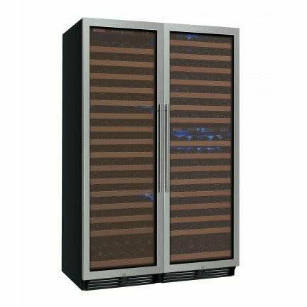 Allavino 48 Wide FlexCount Classic II Tru-Vino 346 Bottle Three Zone Stainless Steel Side-by-Side Wine Refrigerator