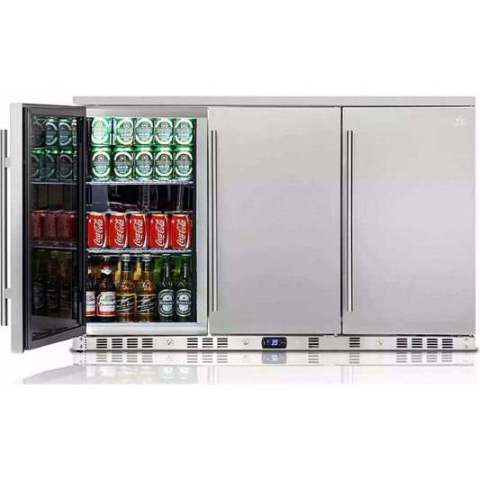 KingsBottle 53" Solid 3-Door Outdoor Beverage Drinks Cooler