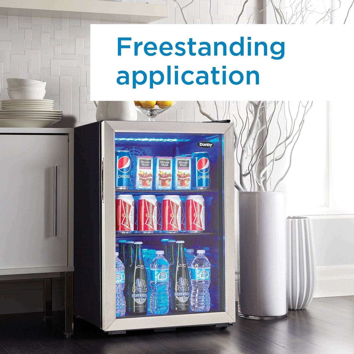 Danby 2.6 cu. ft. Free-Standing Beverage Center in Stainless Steel