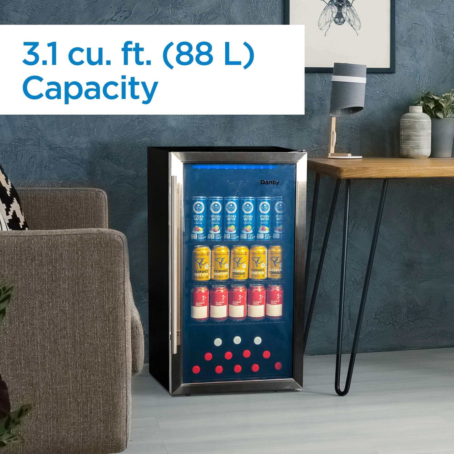 Danby 3.1 cu. ft. Free-Standing Beverage Center in Stainless Steel