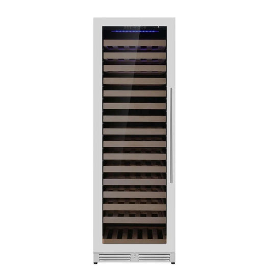 KingsBottle Upright Single Zone Large Wine Cooler with Low-E Glass Door with Stainless Steel Trim