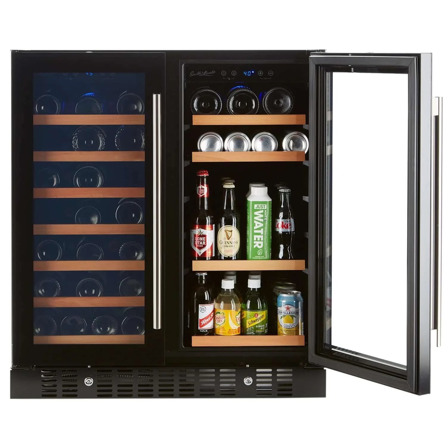 Smith & Hanks Wine & Beverage Cooler, Smoked Black Glass Door