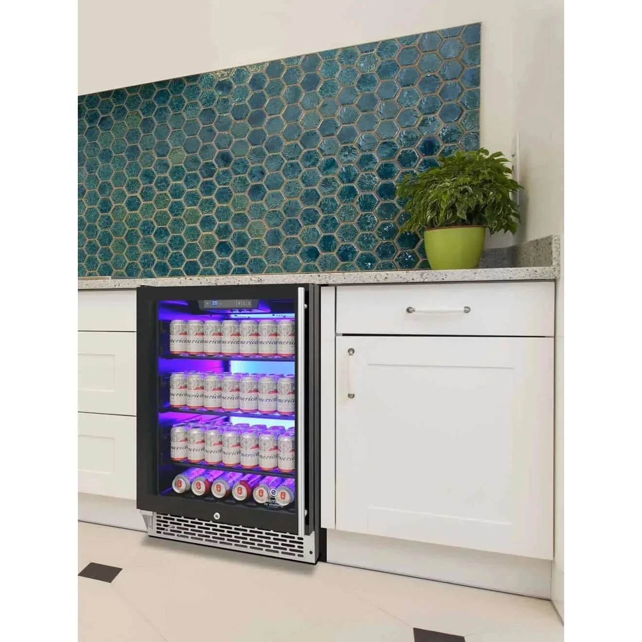 Vinotemp Private Reserve Series 117-Can Backlit Panel Commercial 54 Beverage Cooler