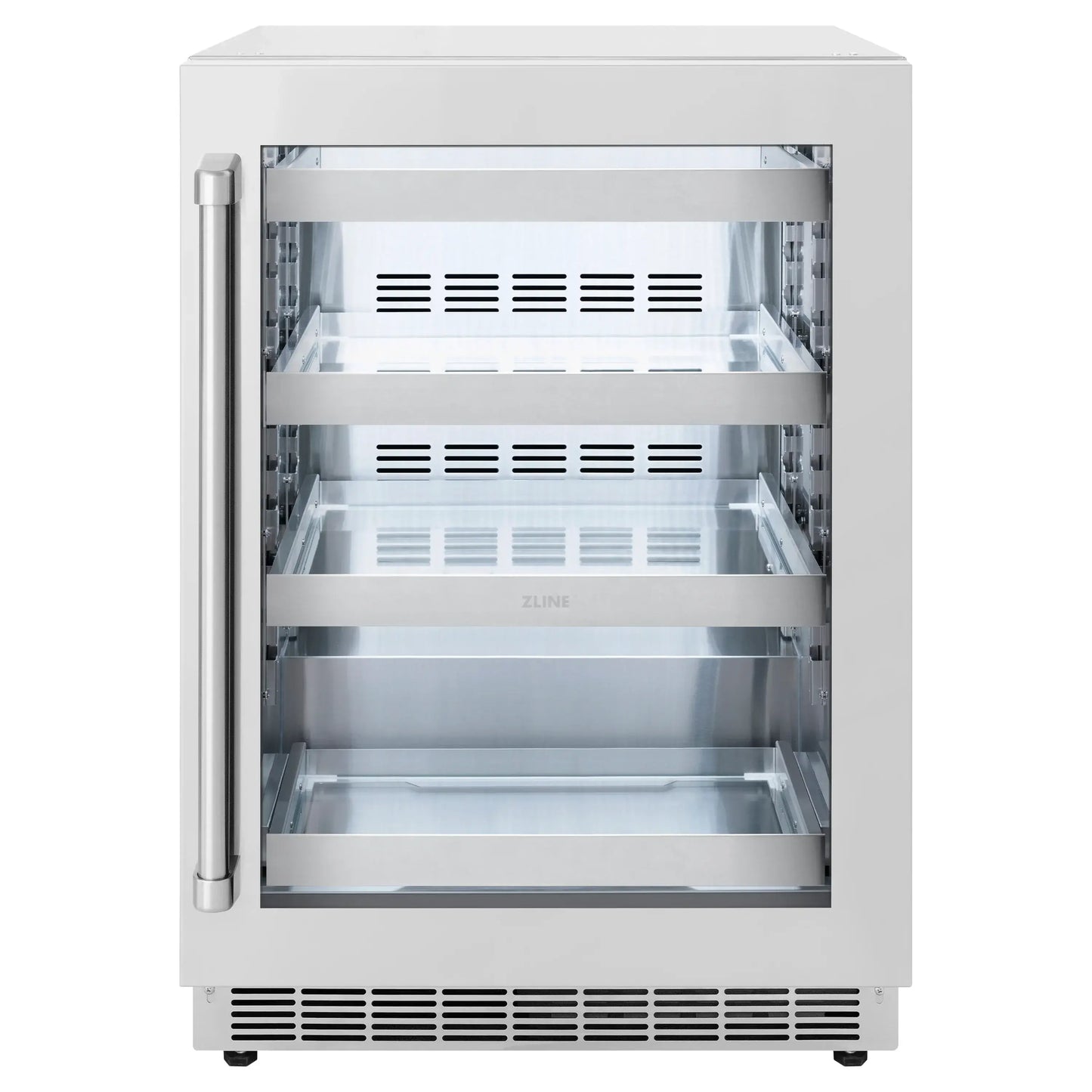 ZLINE 24 in. Touchstone 151 Can Beverage Fridge With Stainless Steel Glass Door (RBSO-GS-24)
