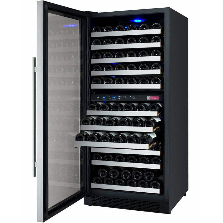Allavino 24" Wide FlexCount II Tru-Vino 121 Bottle Dual Zone Stainless Steel Wine Refrigerator