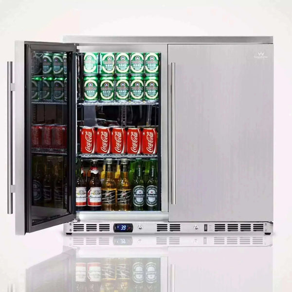 KingsBottle 36 Outdoor Beverage Refrigerator 2 Door For Home