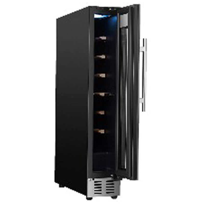 EQUATOR 9-BOTTLE STAINLESS WINE REFRIGERATOR SINGLE TEMPERATURE ZONE FREESTANDING/ BUILT IN