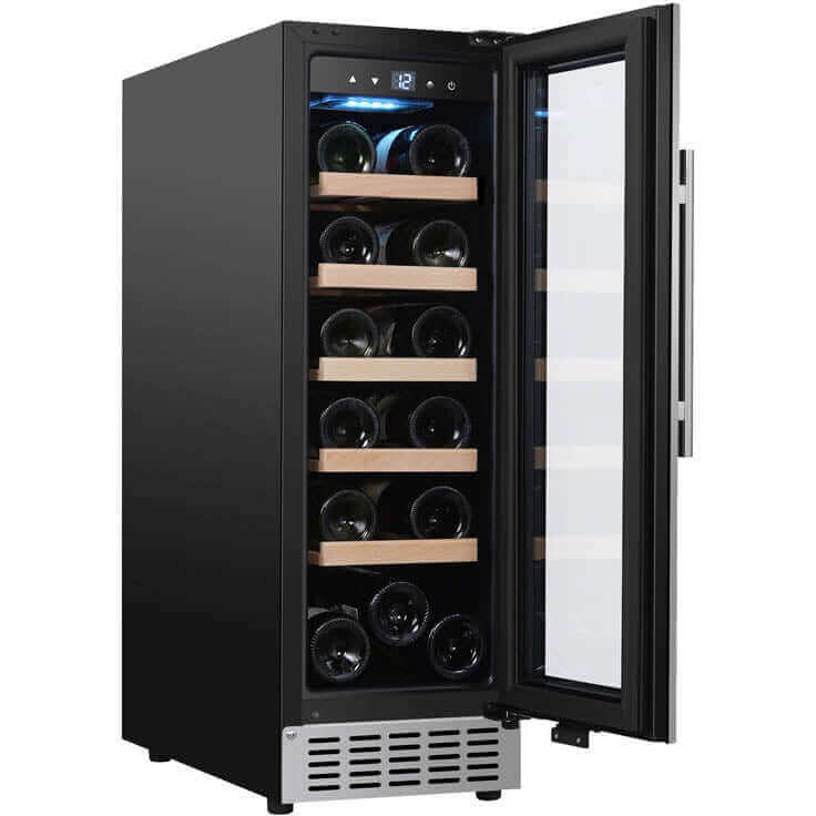 EQUATOR 18-BOTTLE STAINLESS WINE REFRIGERATOR SINGLE TEMPERATURE ZONE FREESTANDING/ BUILT IN