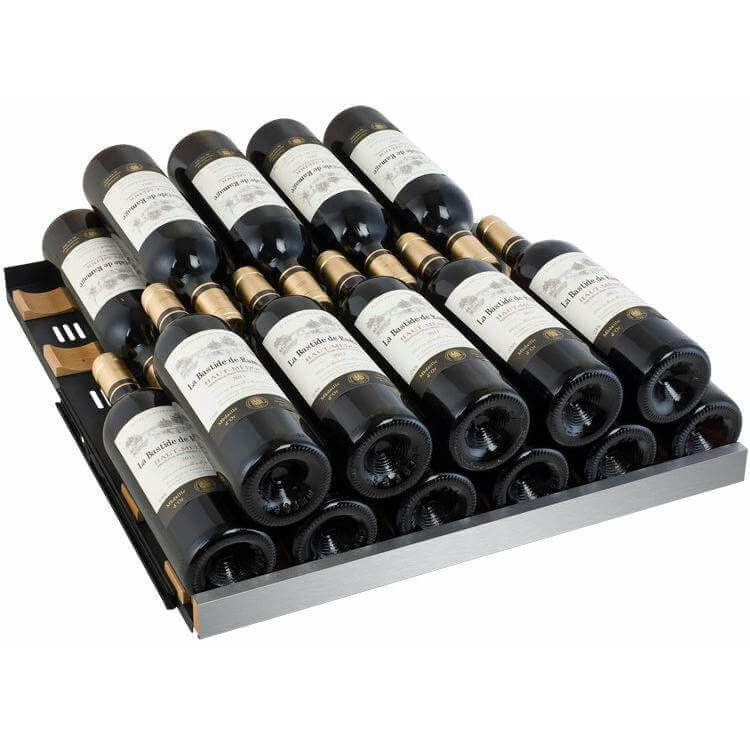 Allavino 47" Wide FlexCount II Tru-Vino 349 Bottle Three Zone Black Side-by-Side Wine Refrigerator