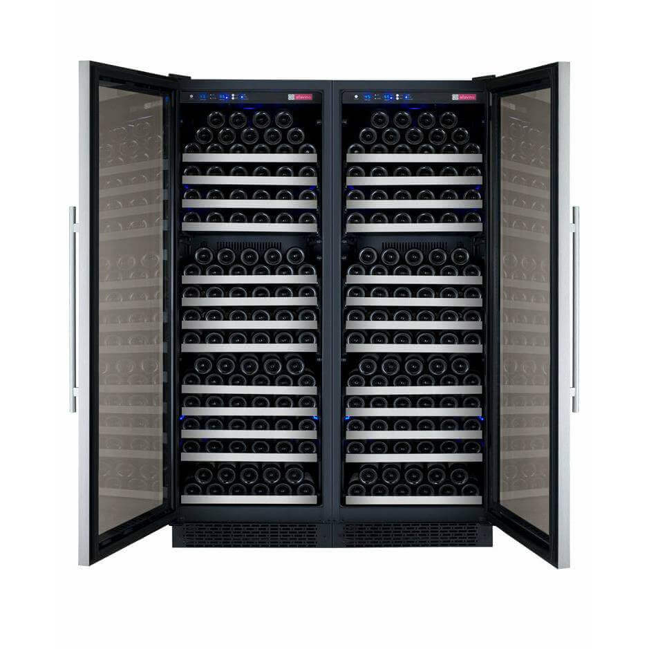 Allavino 47" Wide FlexCount II Tru-Vino 354 Bottle Dual Zone Stainless Steel Side-by-Side Wine Refrigerator