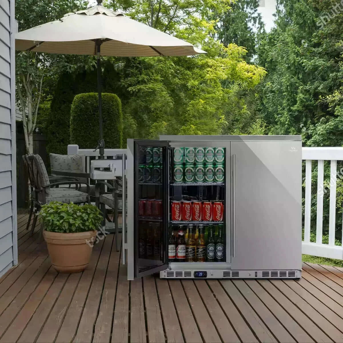 KingsBottle 36" Outdoor Beverage Refrigerator 2 Door For Home