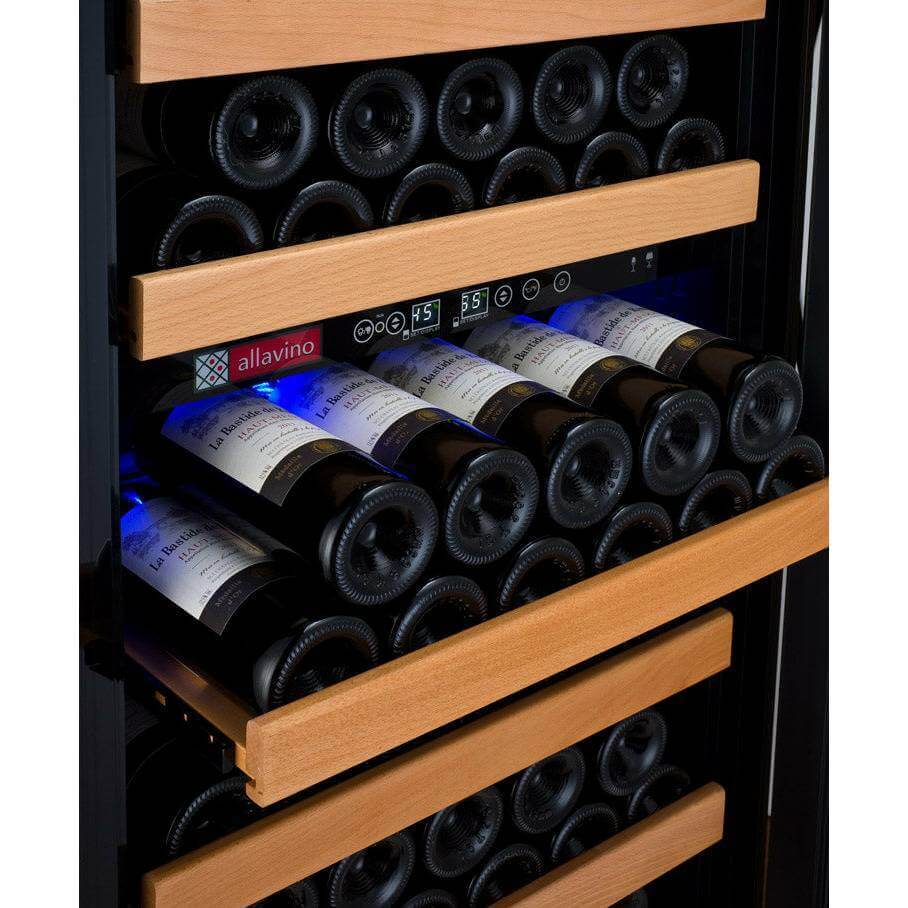 Allavino 24" Wide Vite II Tru-Vino 99 Bottle Dual Zone Black Right Hinge Wine Refrigerator