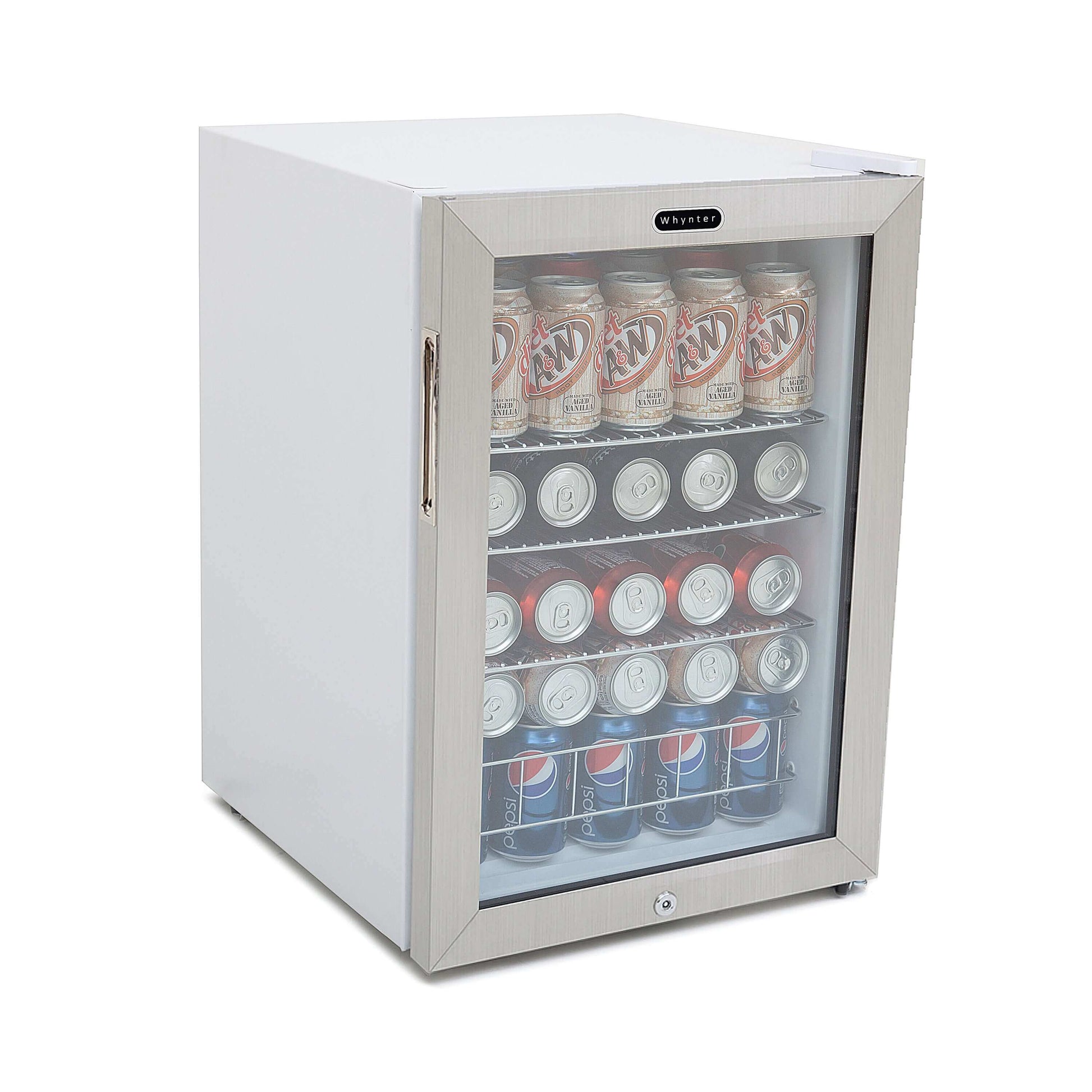 Whynter BR-091WS Beverage Refrigerator With Lock – Stainless Steel 90 Can Capacity