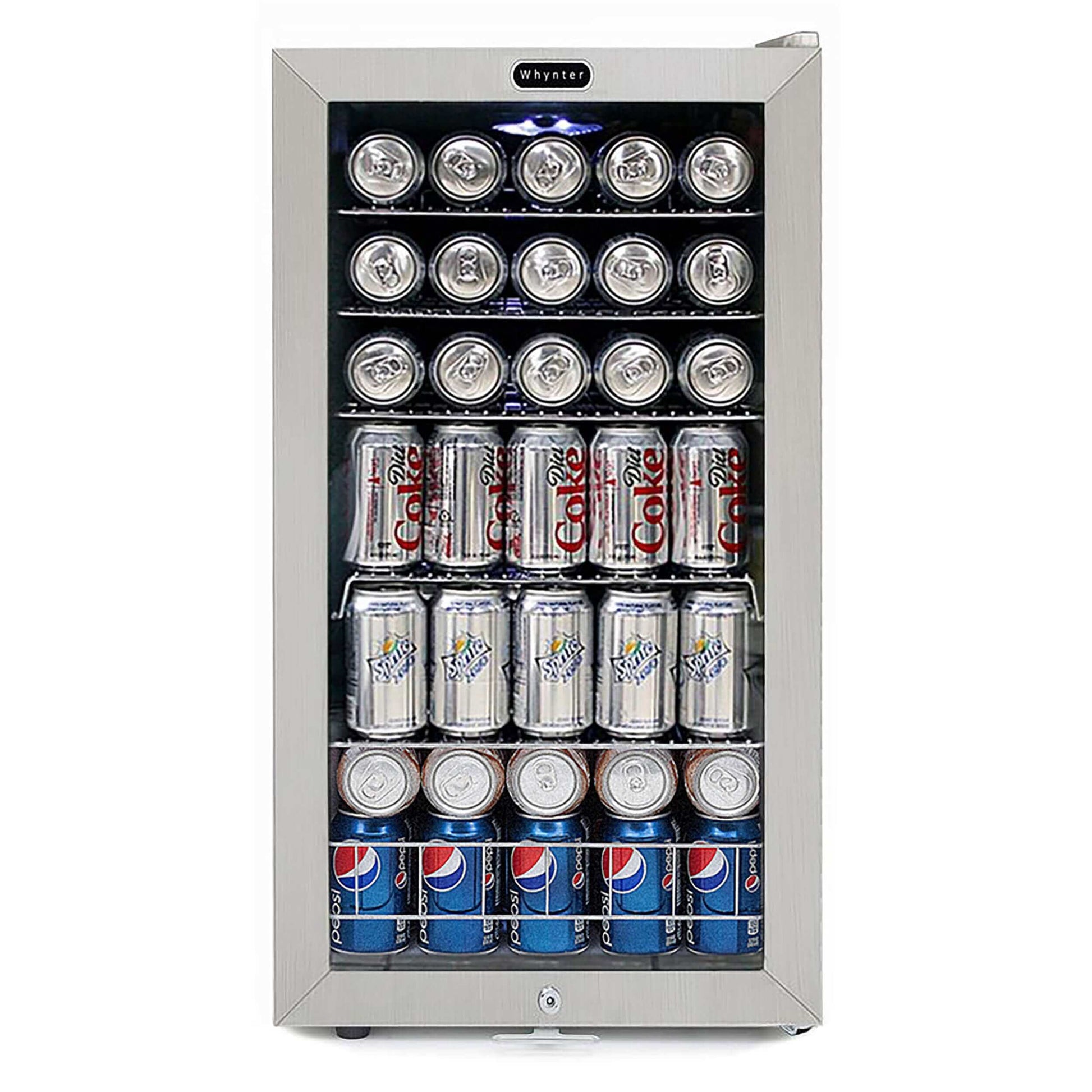 Whynter BR-128WS Beverage Refrigerator With Lock – Stainless Steel 120-Can Capacity