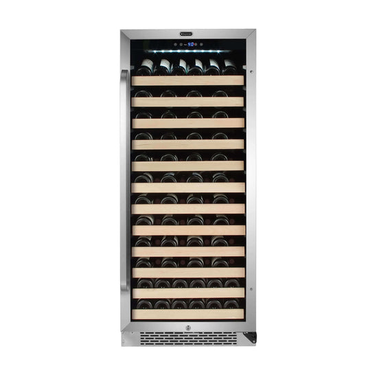 Whynter BWR-1002SD/BWR-1002SDa 100 Bottle Built-in Stainless Steel Compressor Wine Refrigerator with Display Rack and LED display
