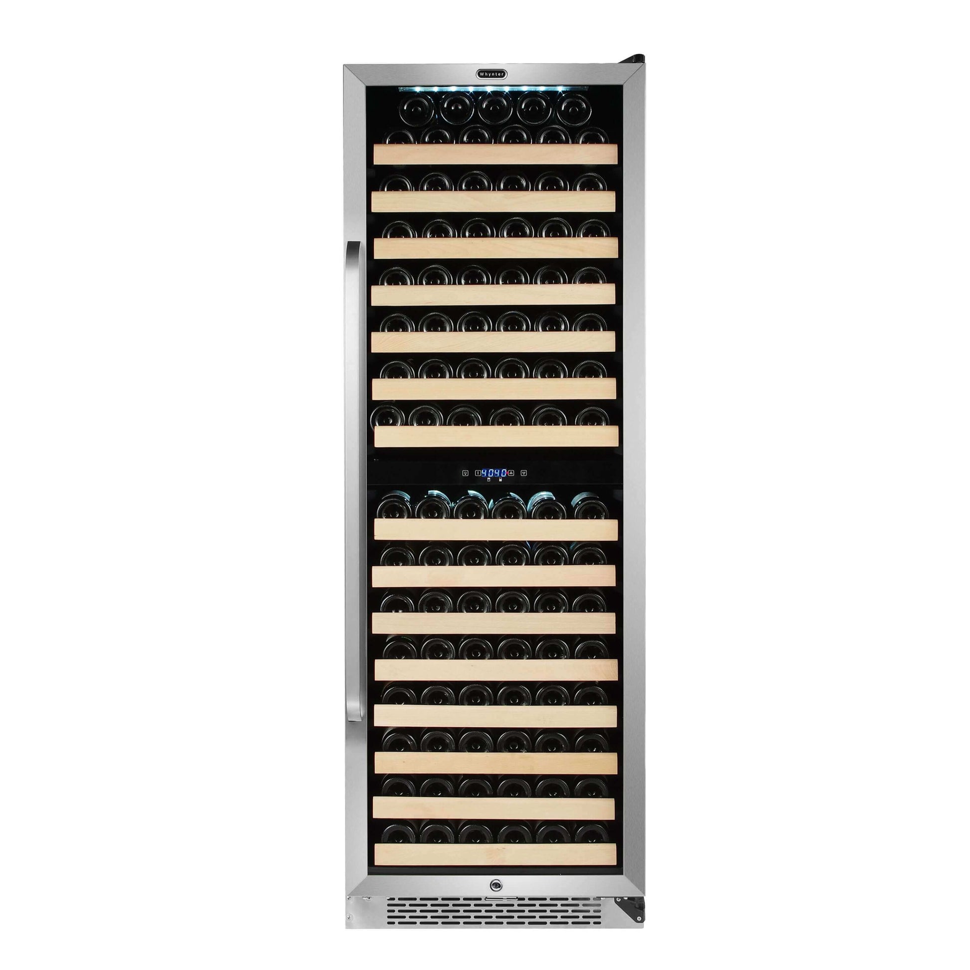 Whynter BWR-1642DZ/BWR-1642DZa 164 Bottle Built-in Stainless Steel Dual Zone Compressor Wine Refrigerator with Display Rack and LED display