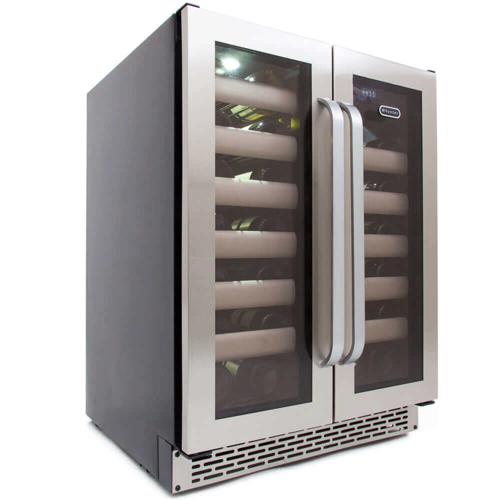 Whynter BWR-401DS Elite 40 Bottle Seamless Stainless Steel Door Dual Zone Built-in Wine Refrigerator