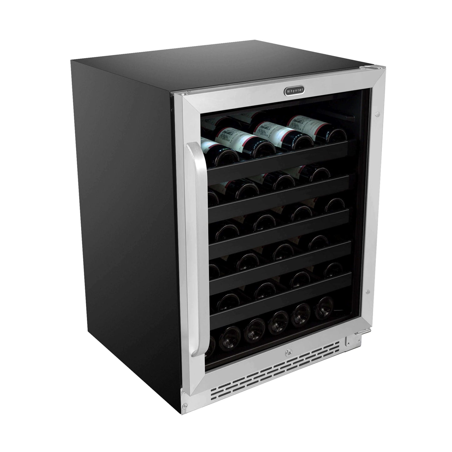 Whynter BWR-408SB 24 inch Built-In 46 Bottle Undercounter Stainless Steel Wine Refrigerator with Reversible Door, Digital Control, Lock, and Carbon Filter