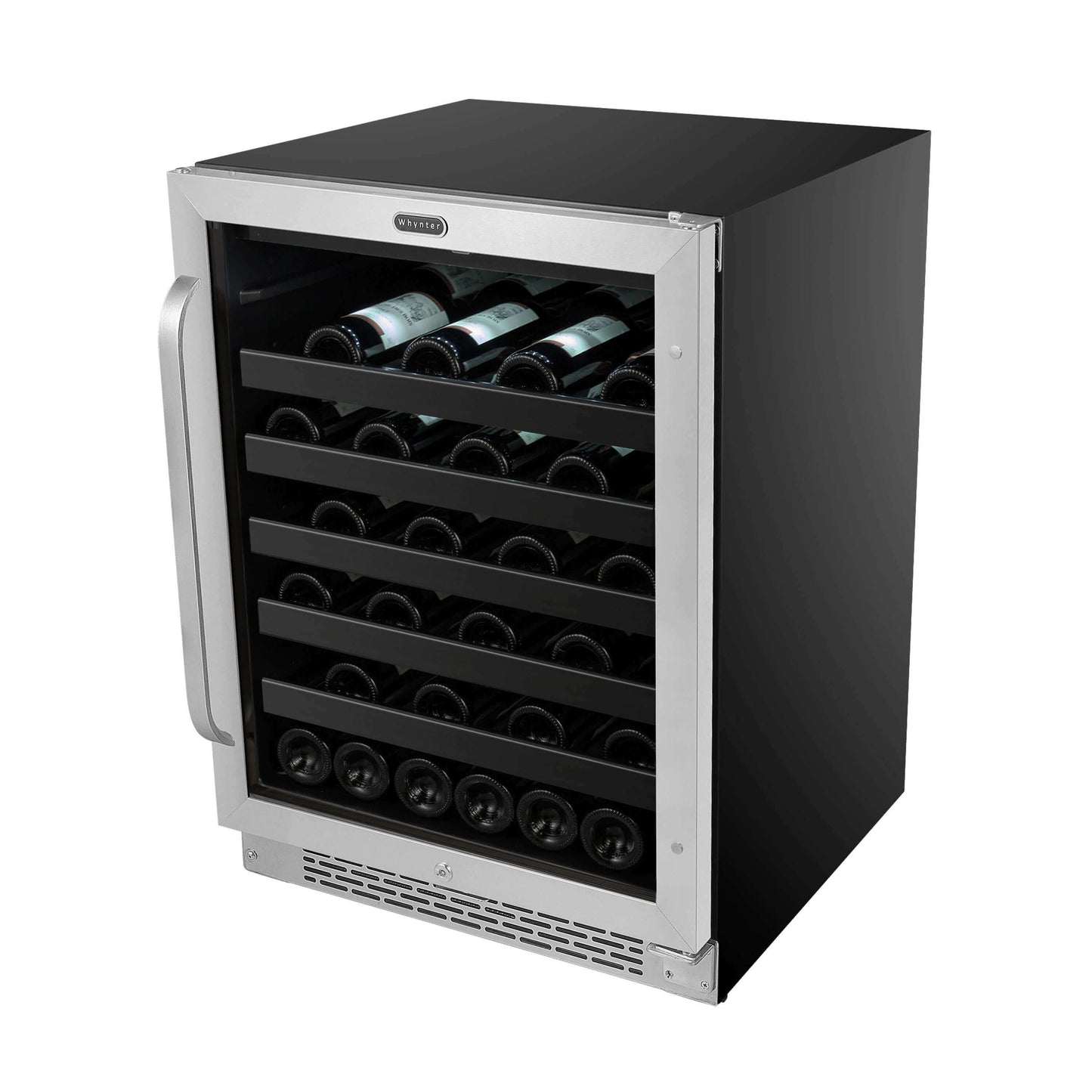 Whynter BWR-408SB 24 inch Built-In 46 Bottle Undercounter Stainless Steel Wine Refrigerator with Reversible Door, Digital Control, Lock, and Carbon Filter