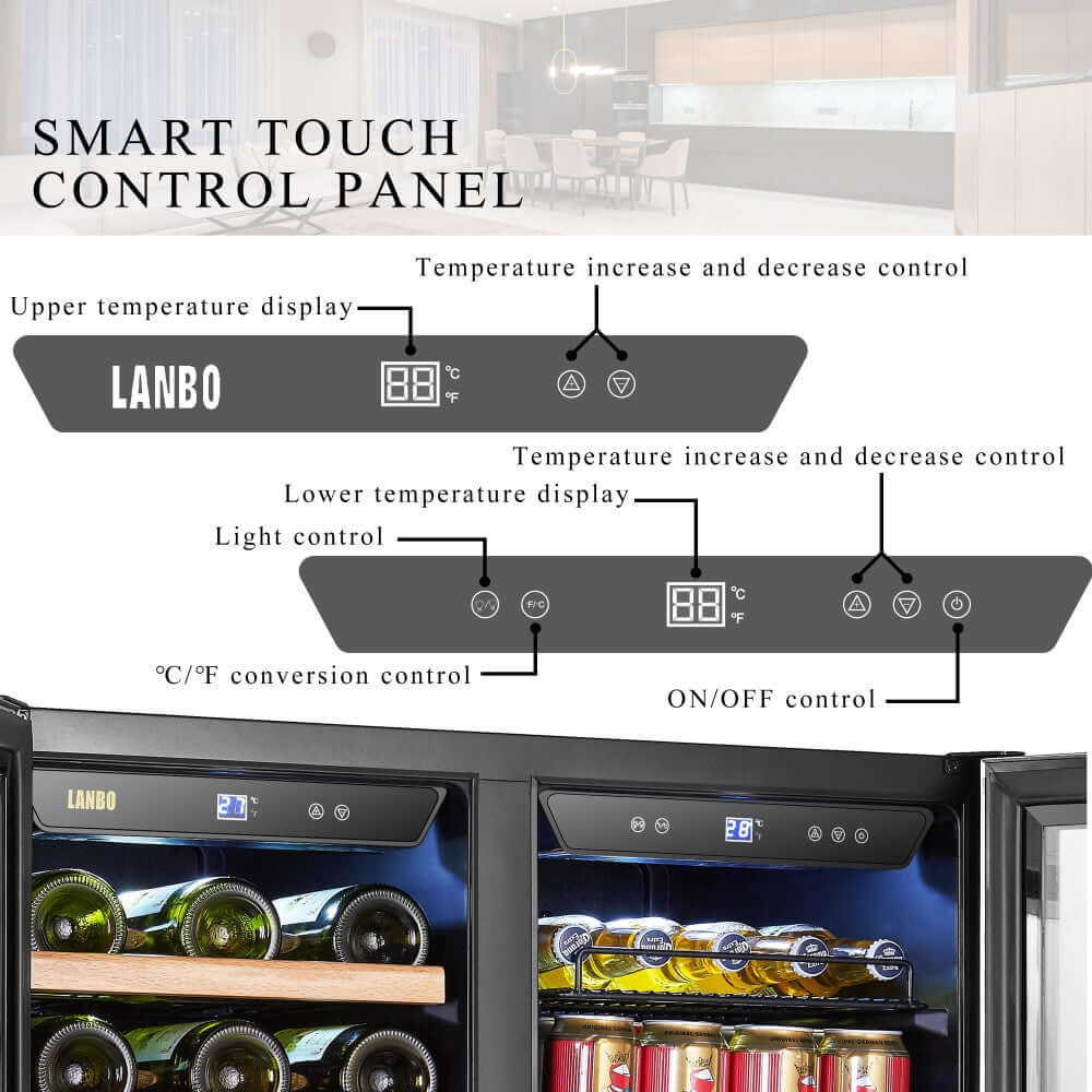 LANBO 30 INCH WINE AND BEVERAGE COOLER - LW3370B