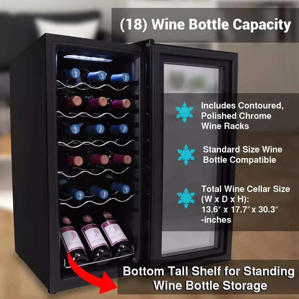 NutriChef Wine Chilling Refrigerator Cellar PKCWC180