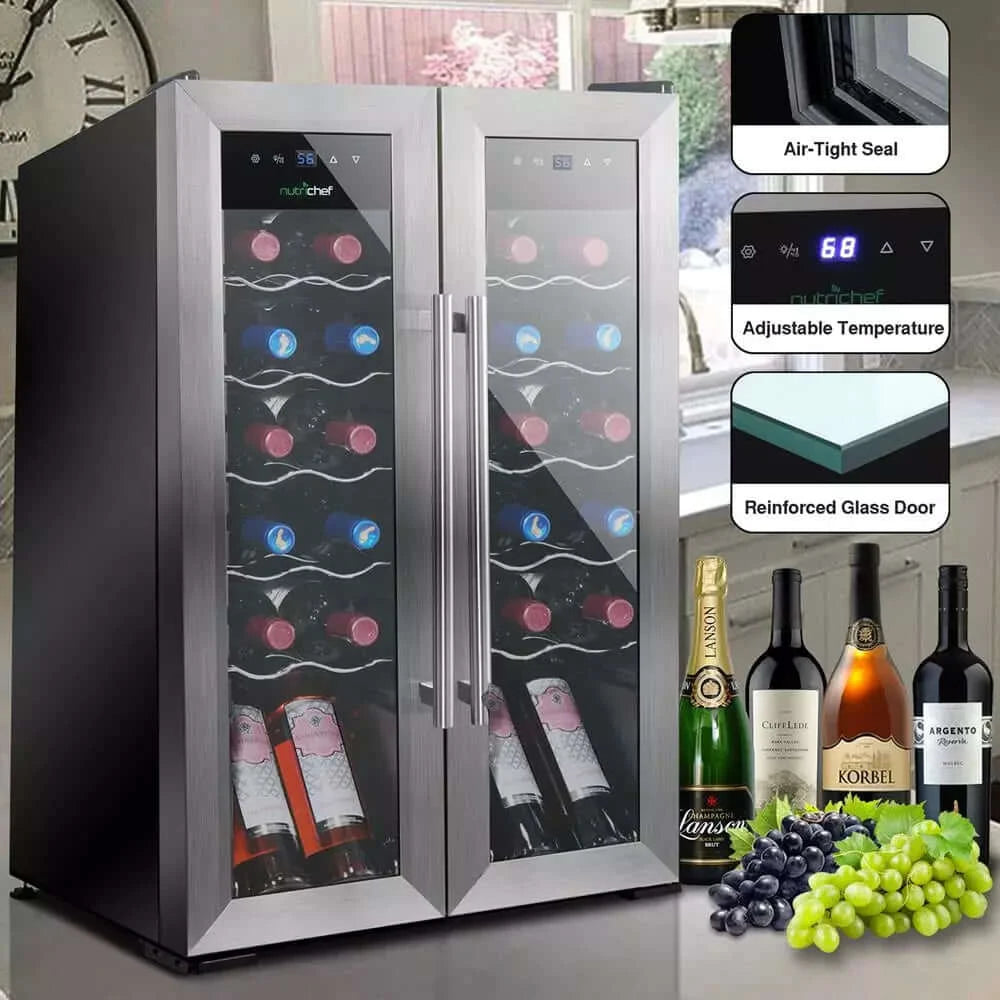 NutriChef Wine Chilling Refrigerator Cellar PKCWC24