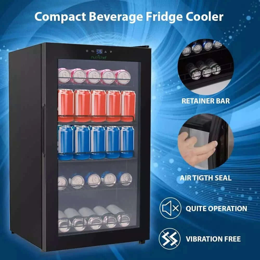 Nutrichef Compact Beverage Fridge Cooler PKTEBC80