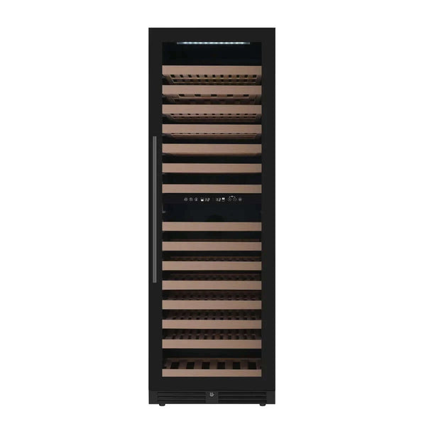 KingsBottle Upright Low-E Glass Door Dual Zone Large Wine Cooler - Borderless Black Glass Door