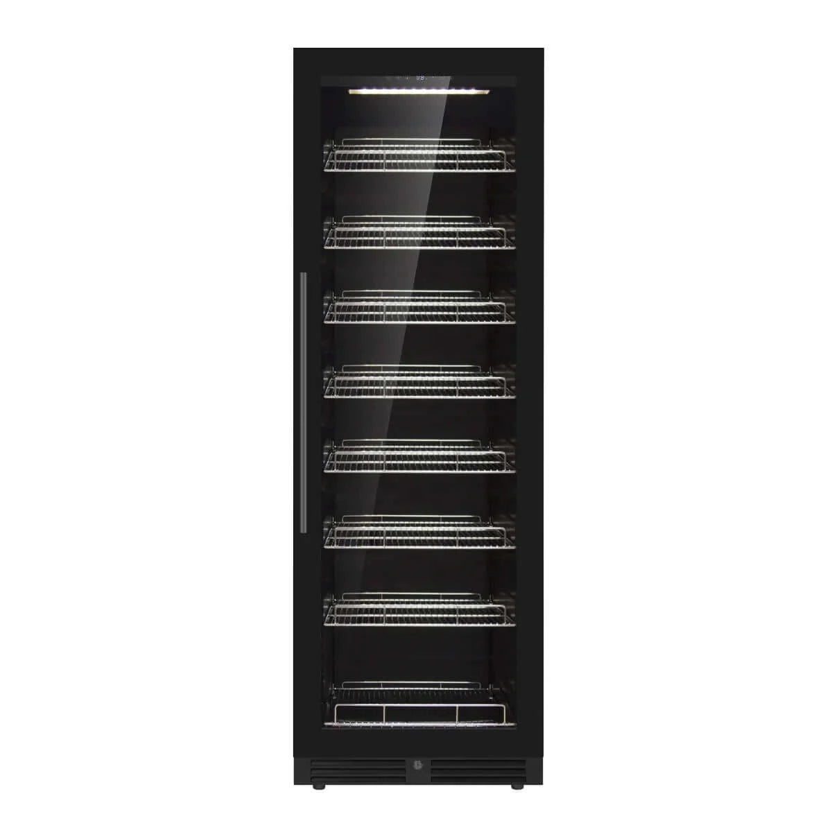 KingsBottle Large Beverage Refrigerator With Low-E Borderless Black Glass Door