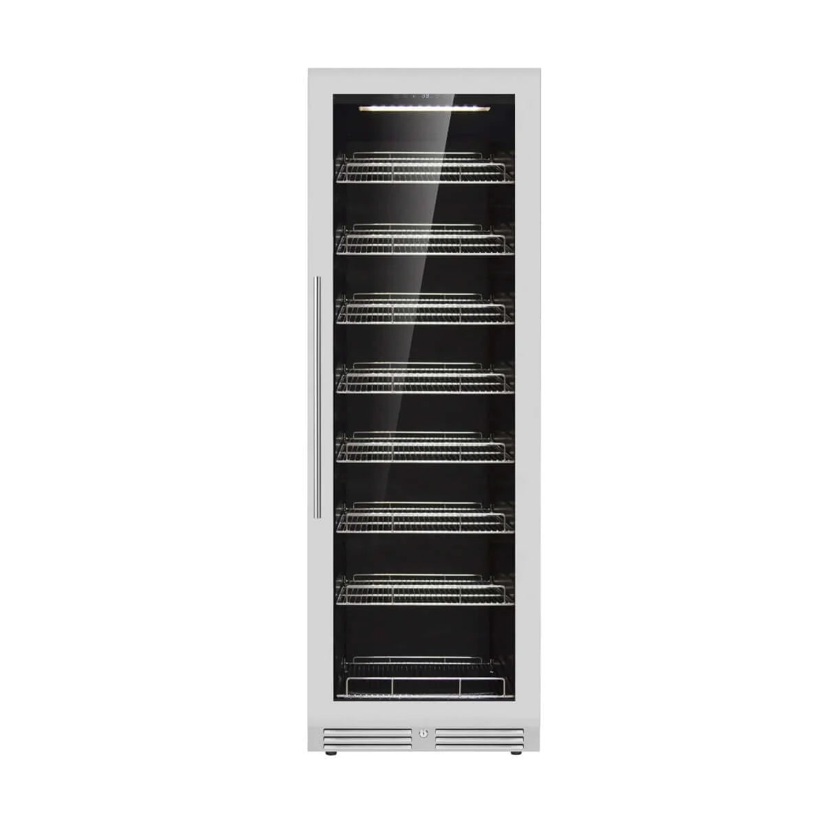 KingsBottle Large Beverage Refrigerator With Low-E Glass Door With Stainless Steel Trim