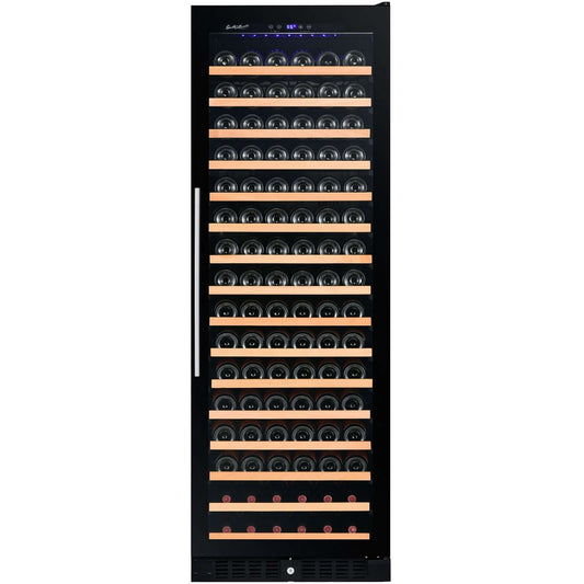 Smith & Hanks 166 Bottle Single Zone Black Glass Wine Refrigerator
