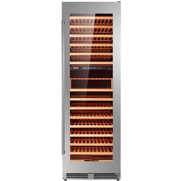 Thor Kitchen 24 Inch Dual Zone Wine Cooler, 162 Wine Bottle Capacity – Model TWC2403DI