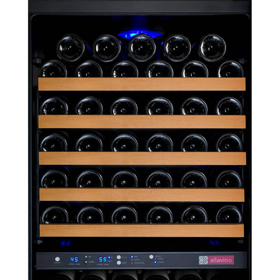 Allavino 24" Wide FlexCount II Tru-Vino 172 Bottle Dual Zone Black Wine Refrigerator