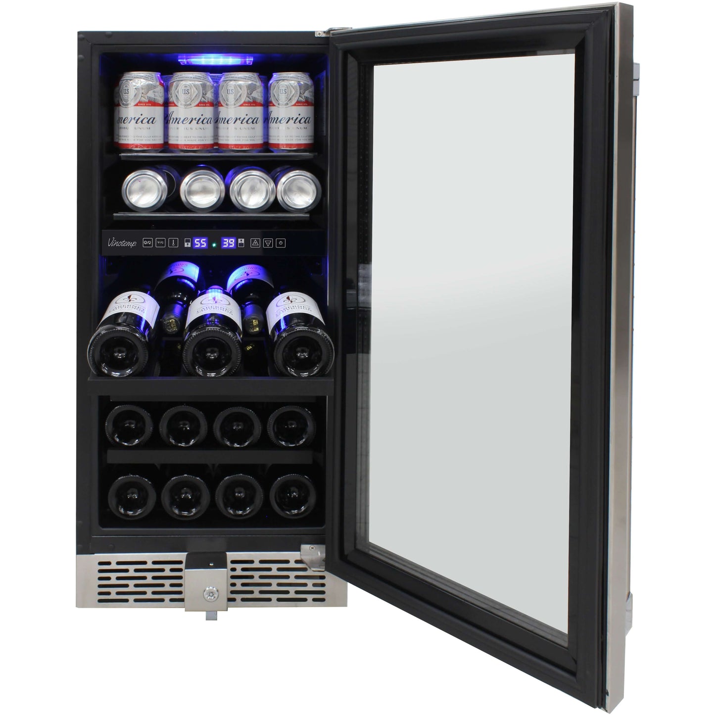 Vinotemp 15-Inch Outdoor Dual-Zone Wine & Beverage Cooler