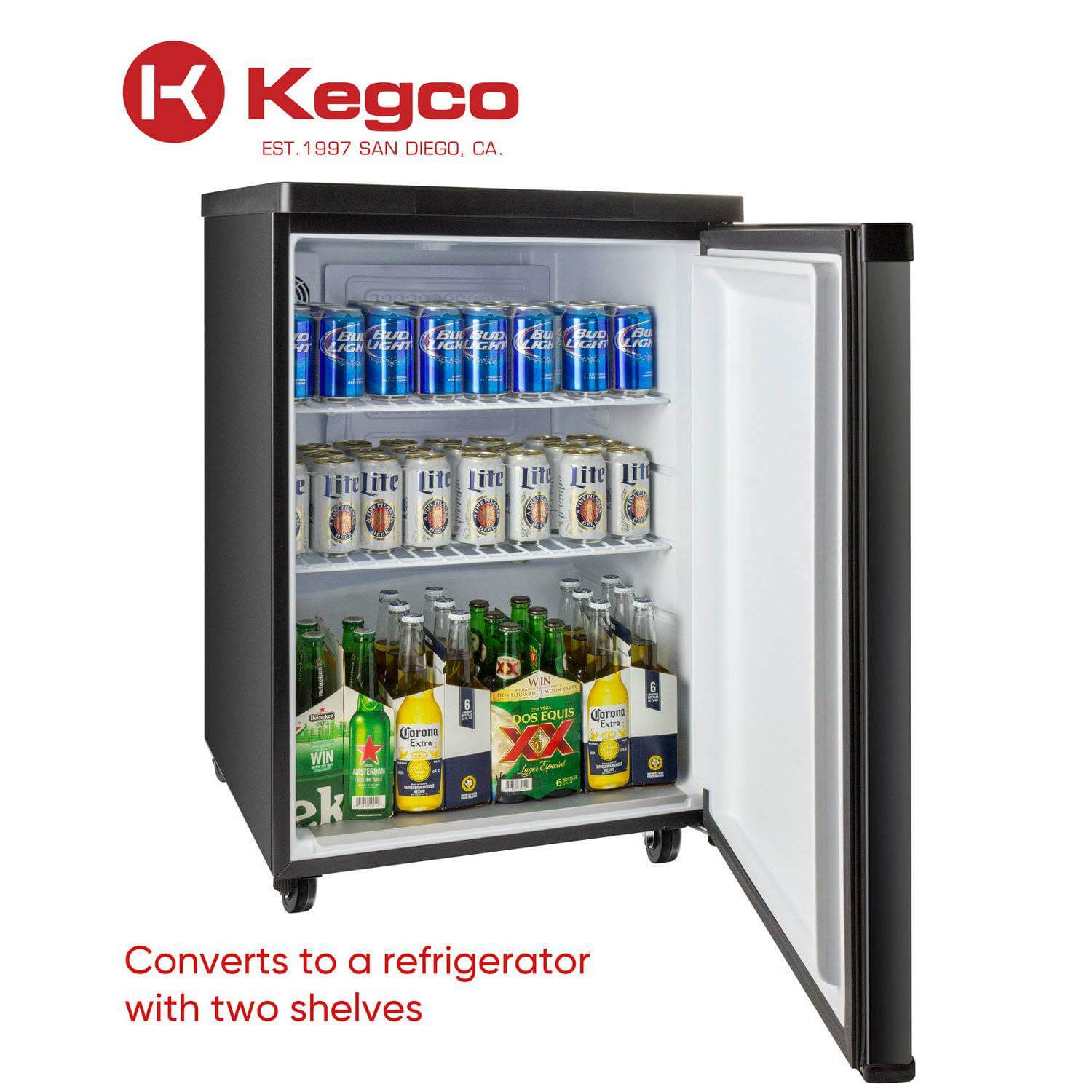 Kegco 24" Wide Homebrew Dual Tap Stainless Steel Digital Kegerator