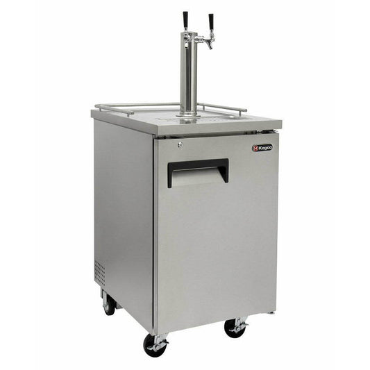 Kegco 24" Wide Dual Tap All Stainless Steel Commercial Kegerator