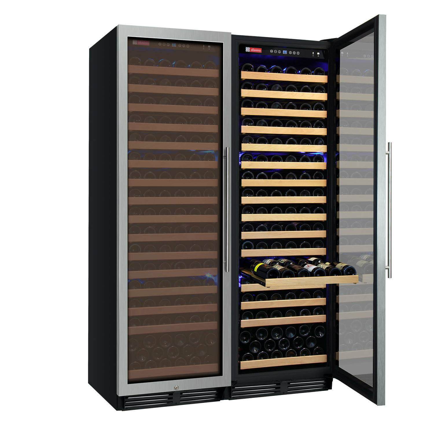 Allavino 48" Wide FlexCount Classic II Tru-Vino 348 Bottle Dual Zone Stainless Steel Side-by-Side Wine Refrigerator