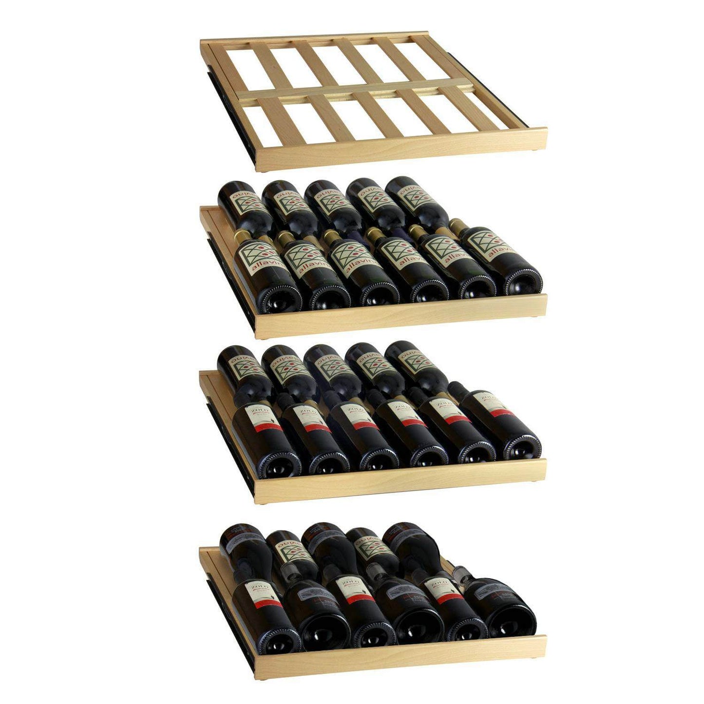 Allavino 48" Wide FlexCount Classic II Tru-Vino 348 Bottle Dual Zone Stainless Steel Side-by-Side Wine Refrigerator