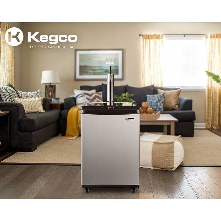 Kegco 24" Wide Single Tap Stainless Steel Commercial/Residential Kegerator