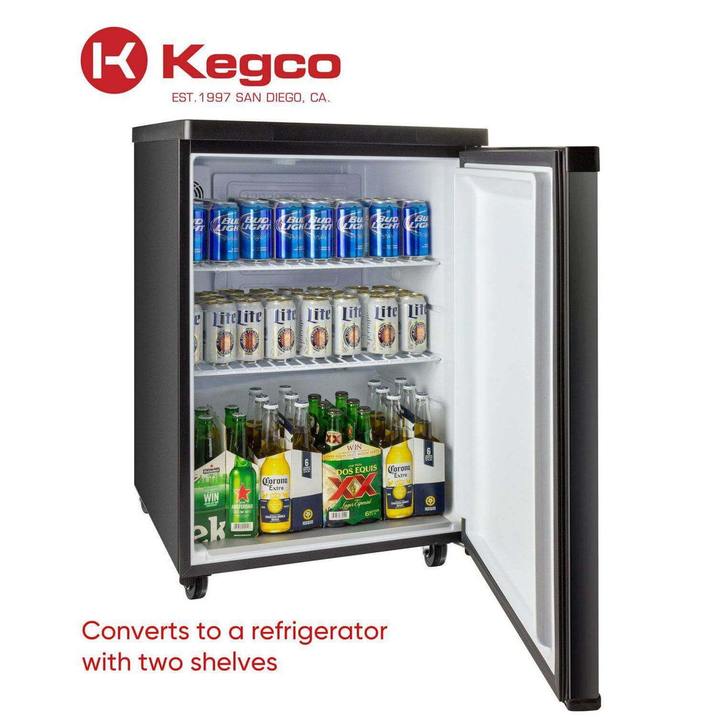 Kegco 24" Wide Single Tap Black Stainless Steel Digital Kegerator