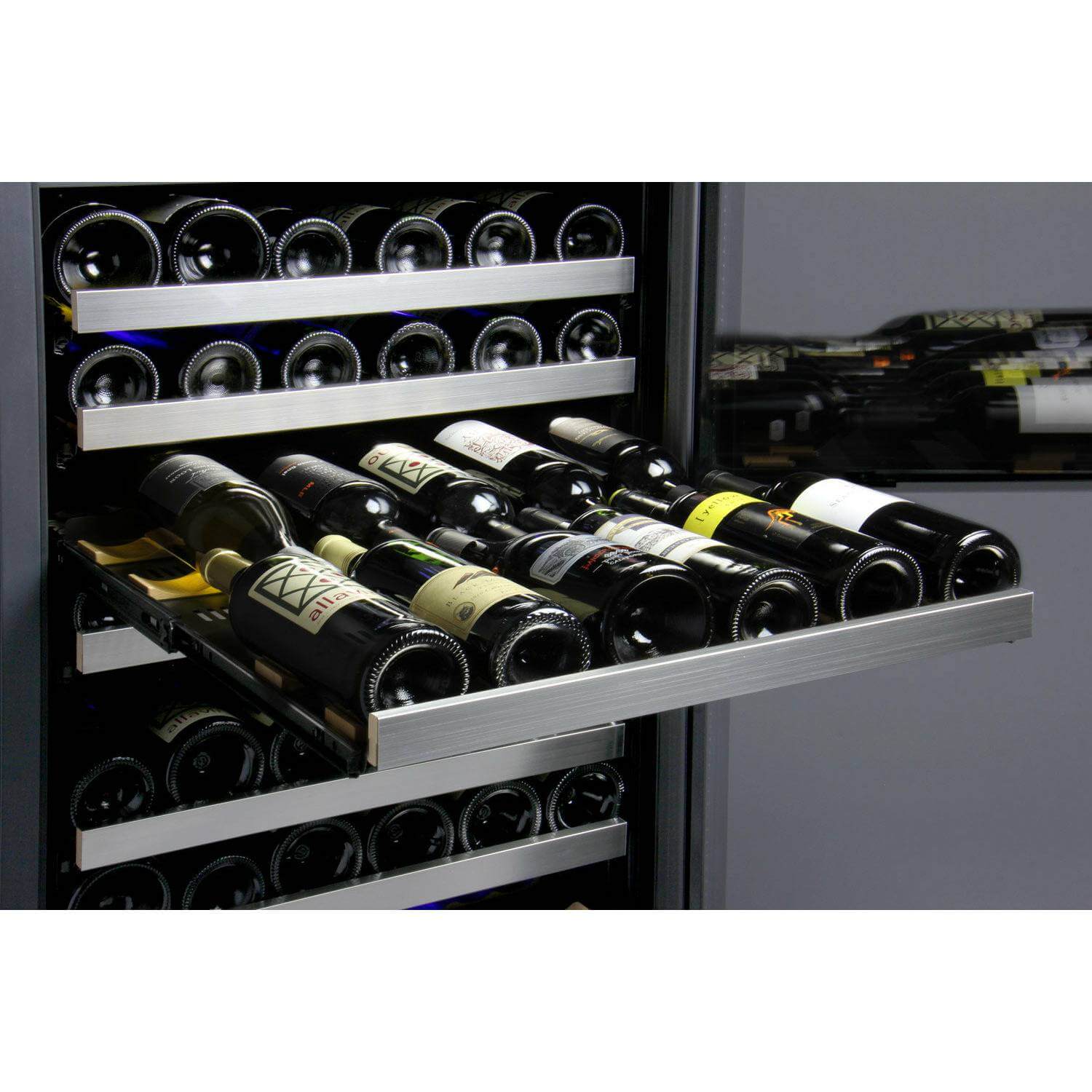 Allavino 24" Wide FlexCount II Tru-Vino 128 Bottle Single Zone Stainless Steel Wine Refrigerator