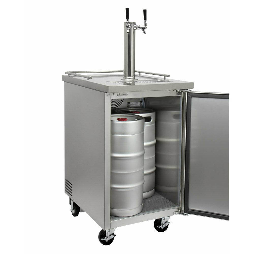 Kegco 24" Wide Dual Tap All Stainless Steel Commercial Kegerator