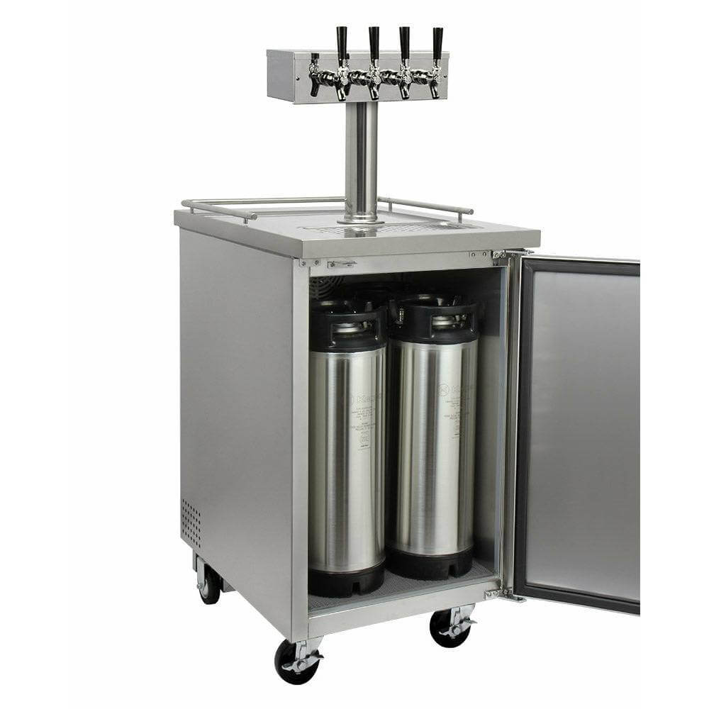 Kegco 24" Wide Homebrew Four Tap All Stainless Steel Commercial Kegerator