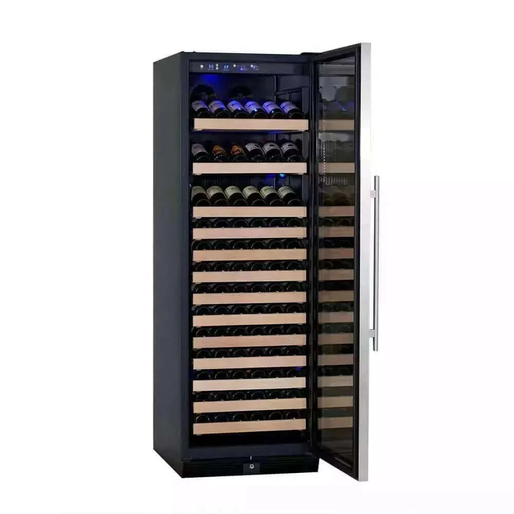 KingsBottle 166 Bottle Large Stainless Steel Wine Cooler Refrigerator Drinks Cabinet